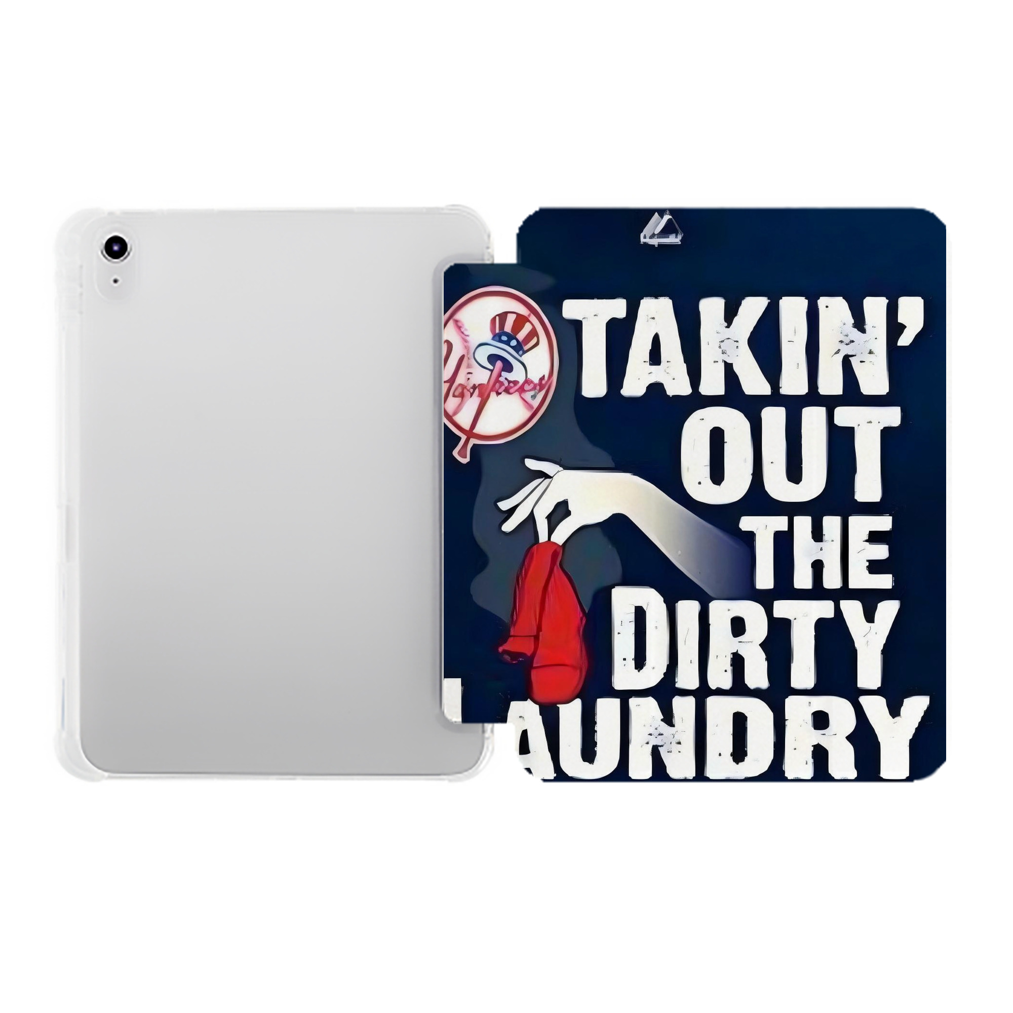 New York Yankees 210 Premium Tri-Fold PU Leather & Silicone IPad Case With Pencil Slot – Fits 9.5,10.5,10.9 – Adjustable Stand, Slim, Protective